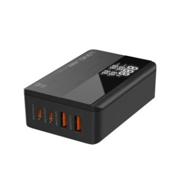 CARREGADOR LDNIO 100W 2USB-A 2USB-C LED DISPLAY FAST CHARGER