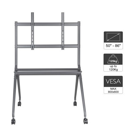 SUPORTE MÓVEL DE CHÃO EWENT P/ TV 50 A 86 MÁX 120KG