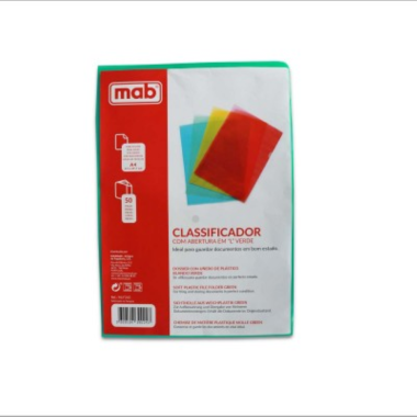.ME CLASSIFICADOR A4 EM “L”  MAB VERDE (1/50)