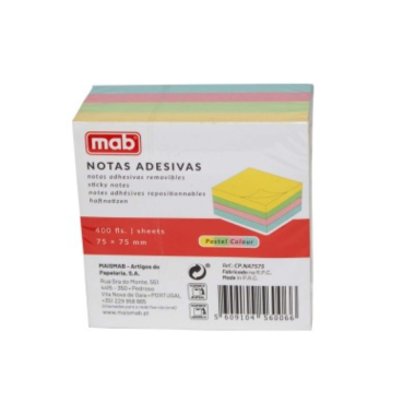 .ME POST-IT 75X75 MAB 400FLS 4 CORES