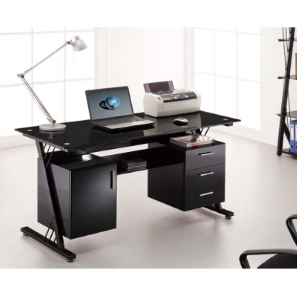 SECRETARIA PC MTAL/VDR PRETO+GAV 150X70X76 2PC