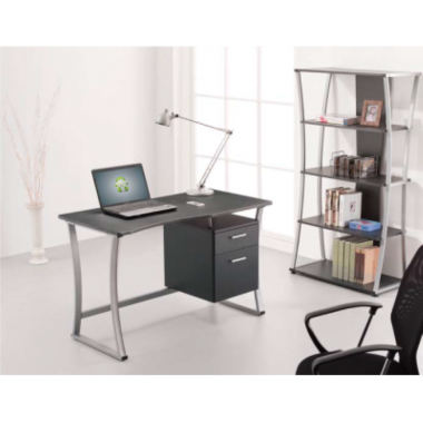 SECRETARIA PC METAL CINZENTO 117X57X76