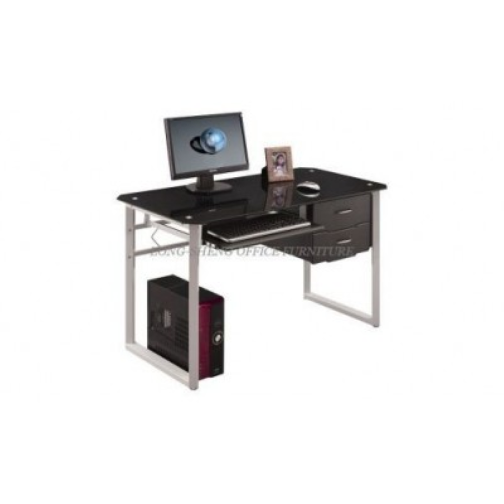 SECRETARIA PC METAL/VIDRO PRETO 120X60X76