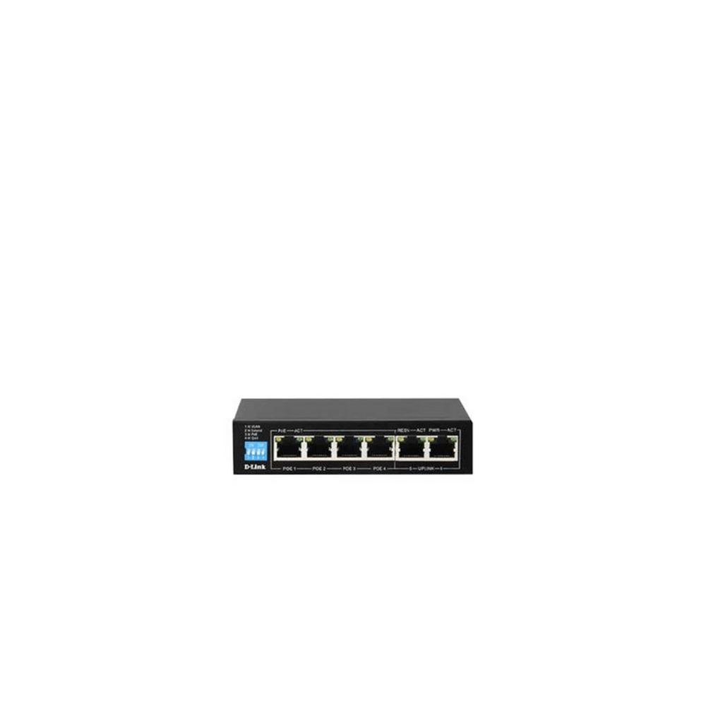 SWITCH 6 DLINK 10/100/1000 S/GESTÃO LONG RANGE 250M 4X POE 60W