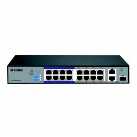 SWITCH  16 DLINK 10/100 POE S/GESTAO + SURVEILLANCE C/ 16 POE 150W + RANGE 250M