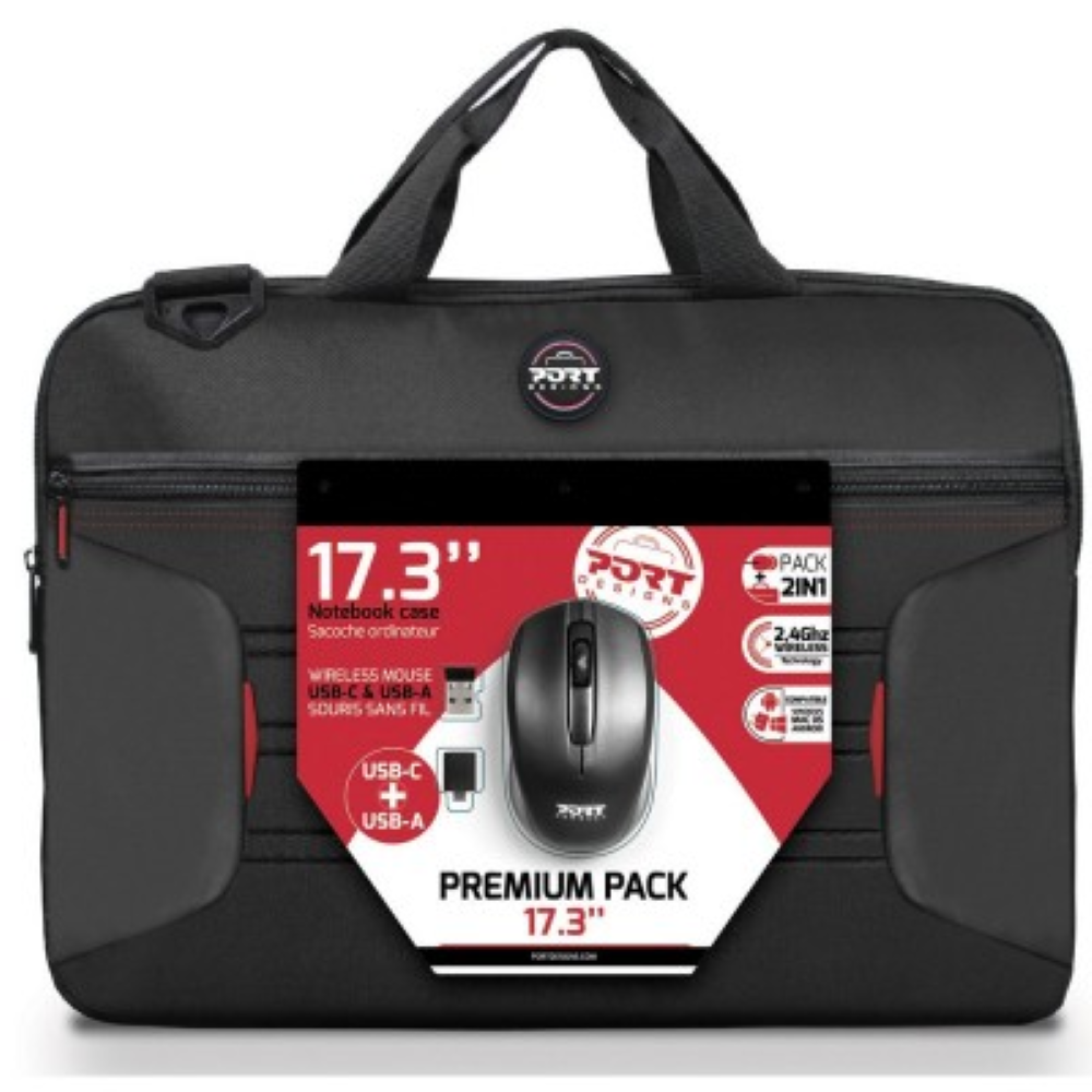 BOLSA + MOUSE PORT DESIGN 17.3 PRETO