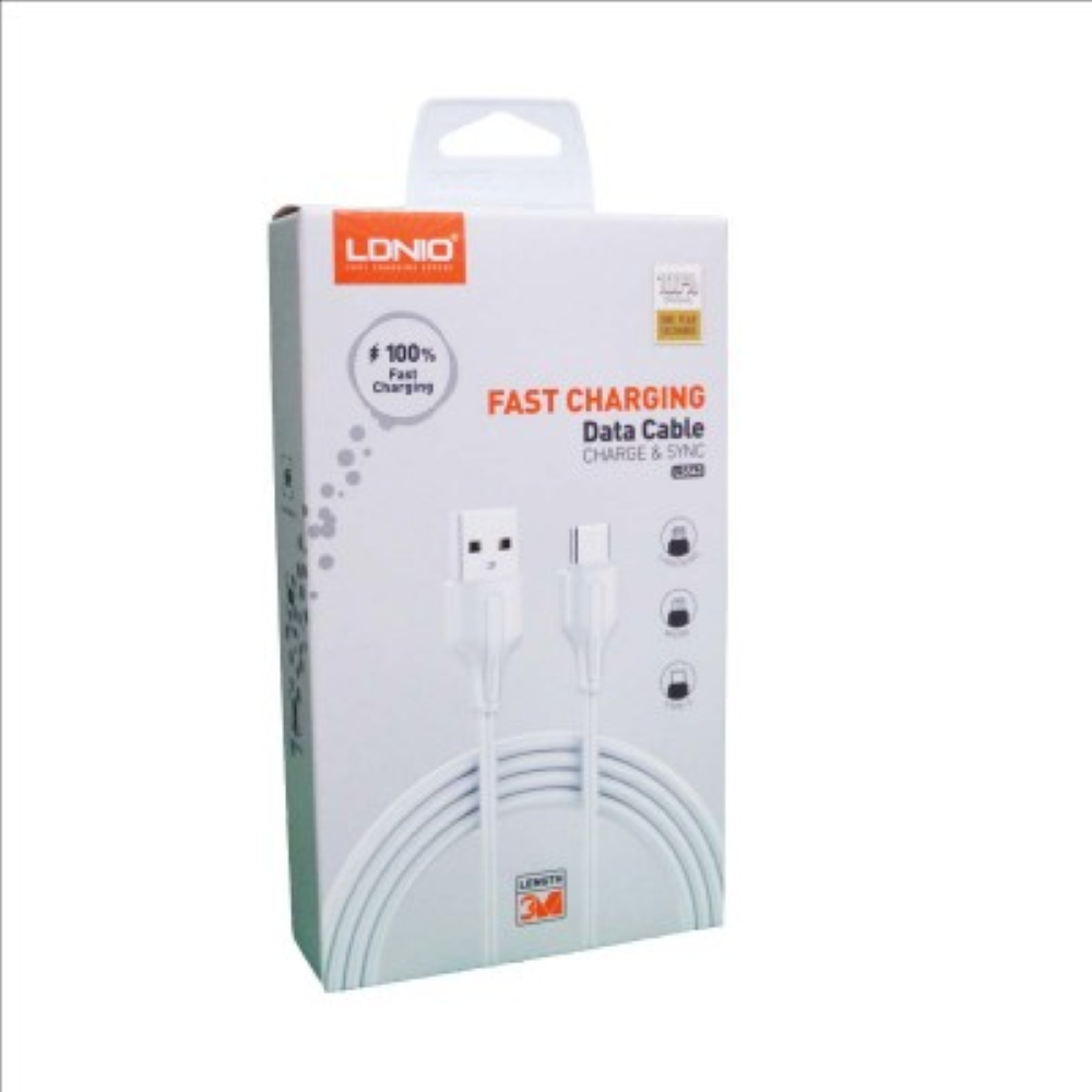 CABO LDNIO USB PARA MICRO-USB 3M BRANCO