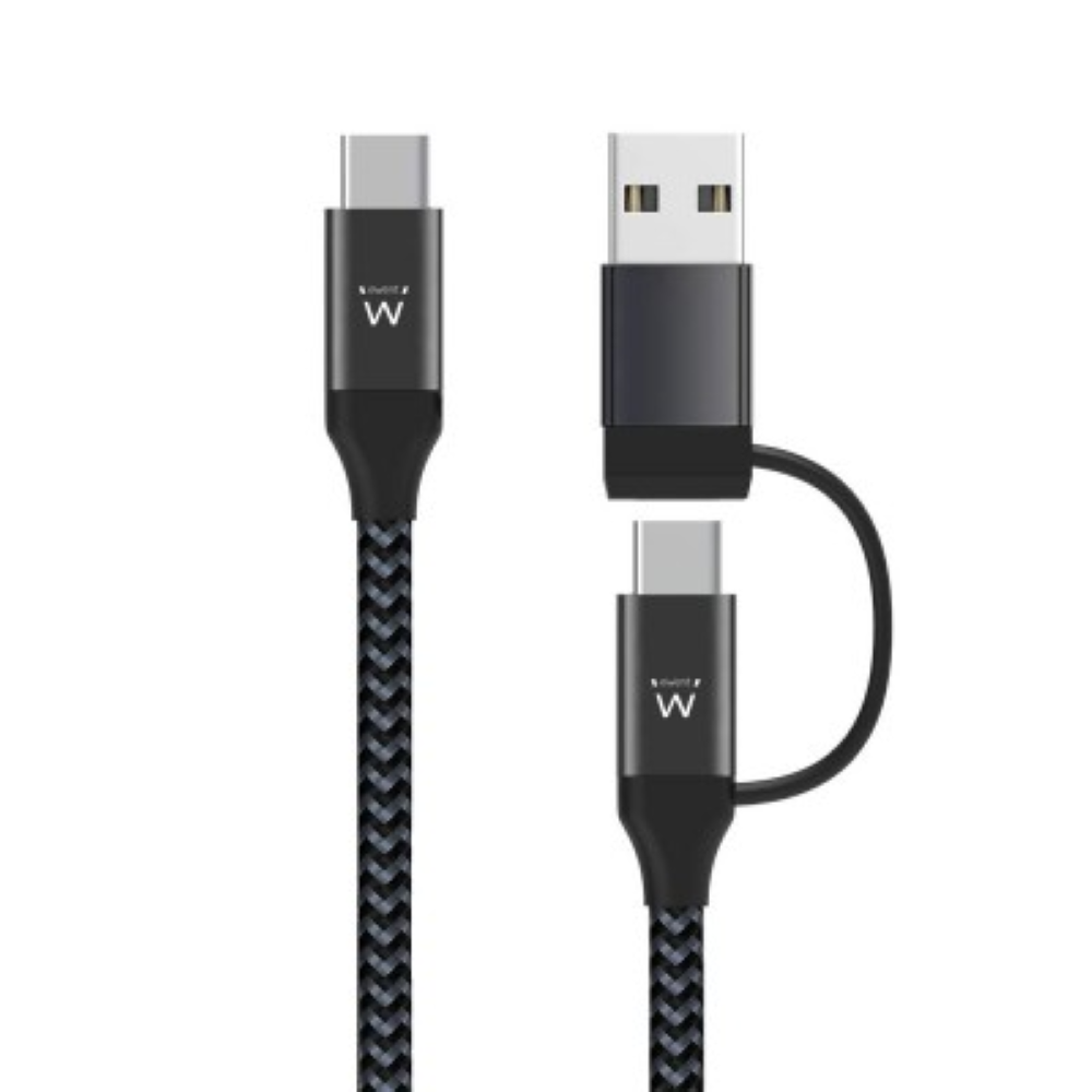 CABO DE CARREGAMENTO EWENT 60W USB-C 2 EM 1