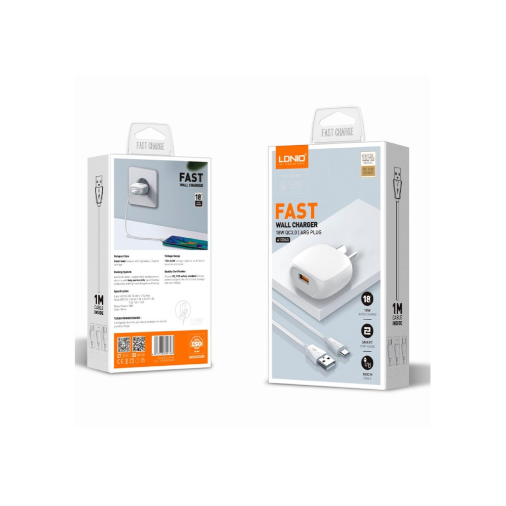 CARREGADOR LDNIO QC3.0 USB USB-C
