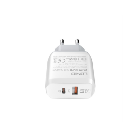 CARREGADOR LDNIO QC3.0 USB USB-C BRANCO